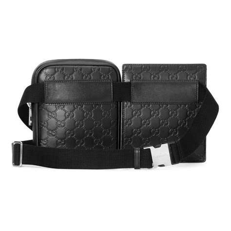 gucci logo leather belt bag black|Gucci signature belt bag.